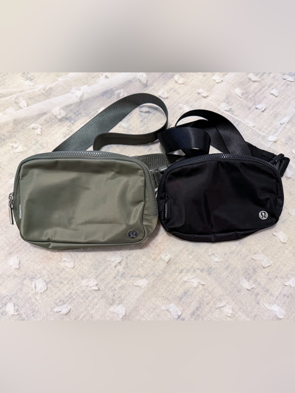 New! TWO lululemon belt bags, 2L sage & 1L black